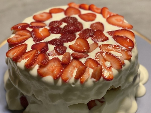 Strawberry Whipped Cream Cake
