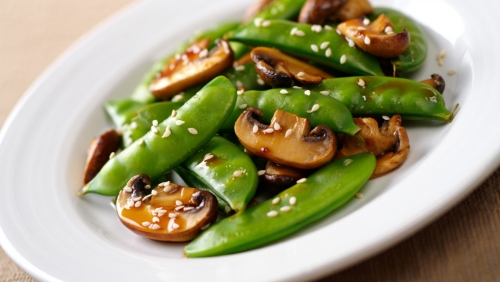 Teriyaki Snow Peas and Mushrooms