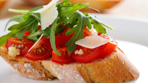 Tomato Arugula Bruschetta