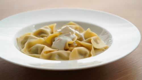 Turkish Manti with Yogurt Sauce