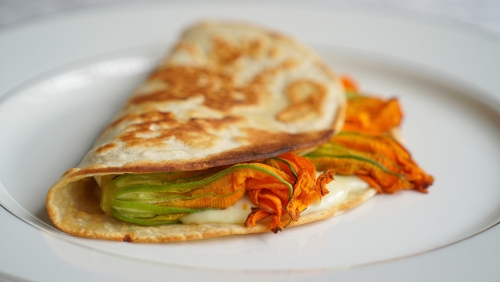 Zucchini Blossom Quesadillas