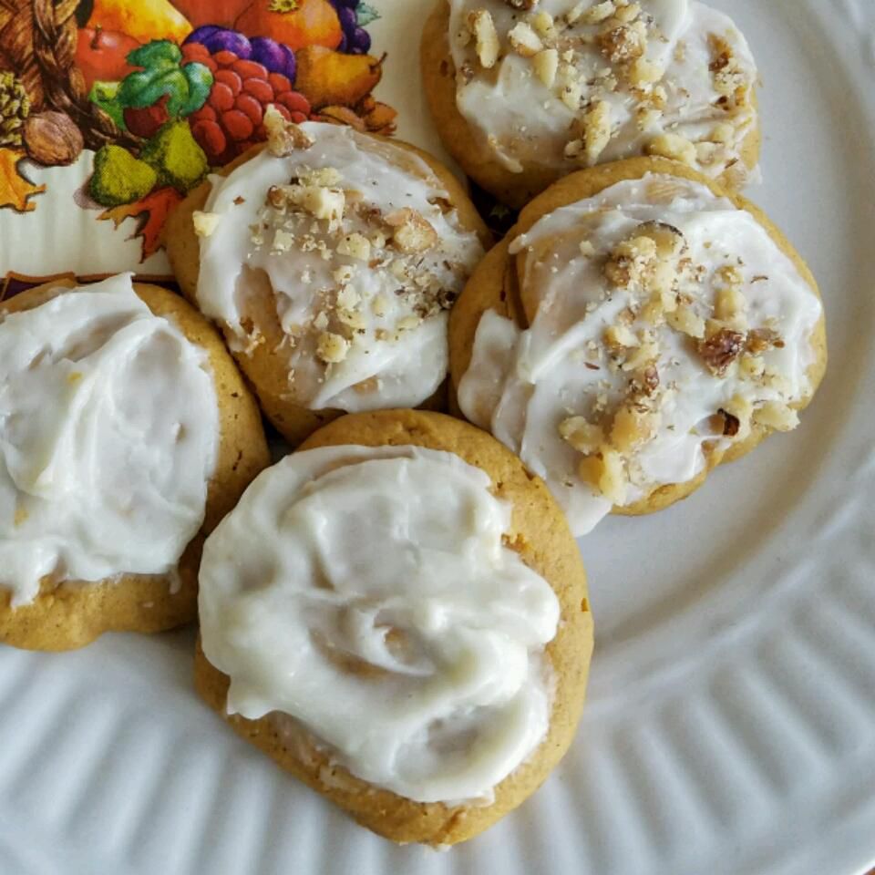 Pumpkin Cookies with Cream Cheese Frosting