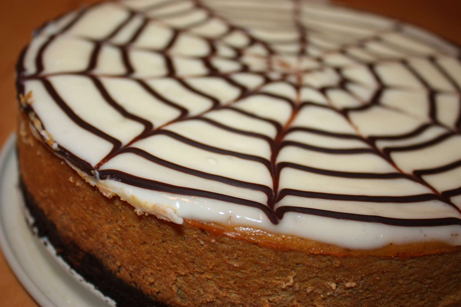 Pumpkin Spiderweb Cheesecake