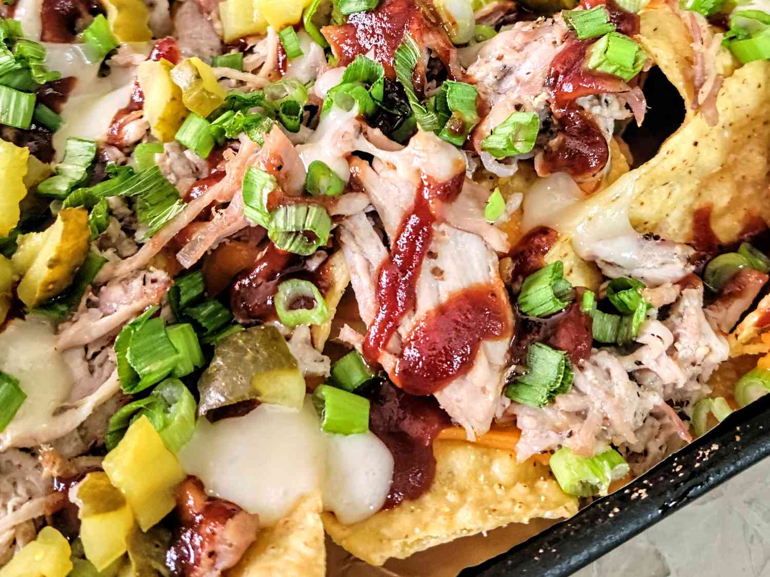 Quick Baked BBQ Pulled Pork Nachos