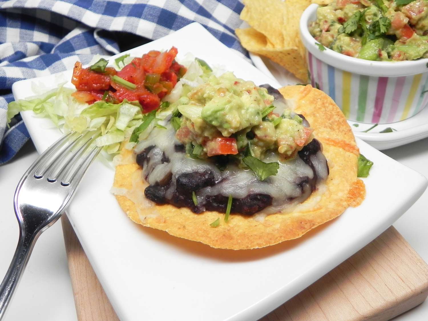 Quick Black Bean and Cheese Tostadas with Green Chiles