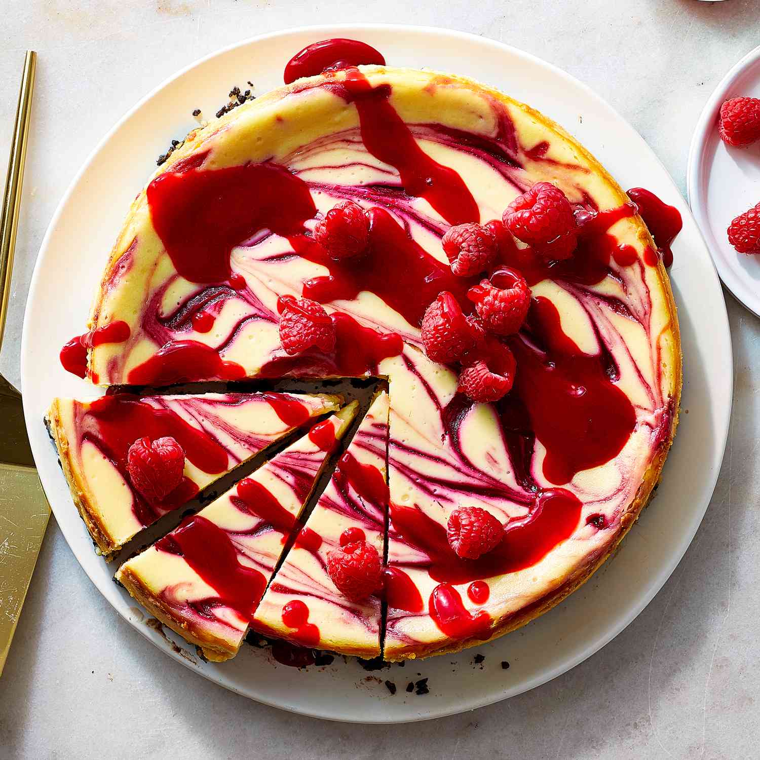 Raspberry White Chocolate Cheesecake