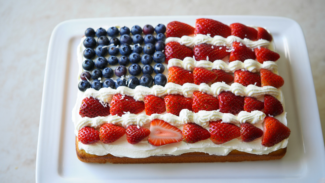 Red, White & Blue Berry Cake