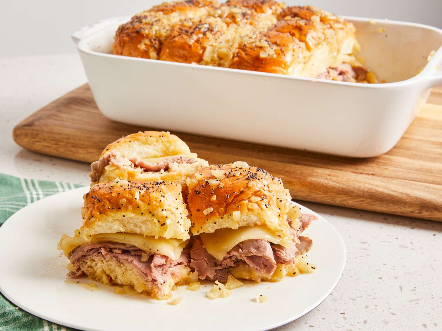 Roast Beef and Swiss Sliders on Hawaiian Rolls