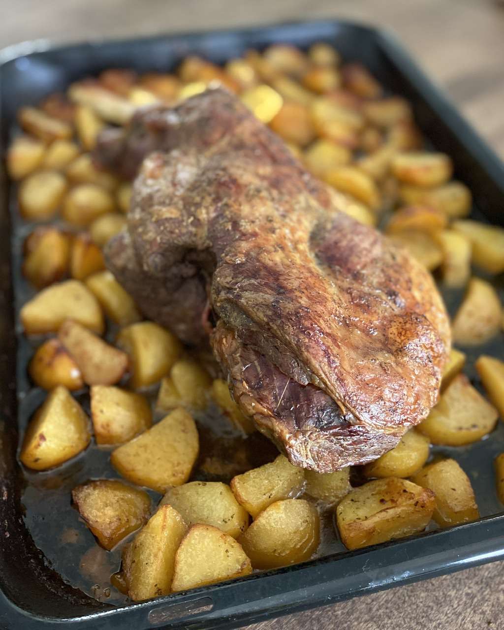 Roast Lamb with Oregano Potatoes