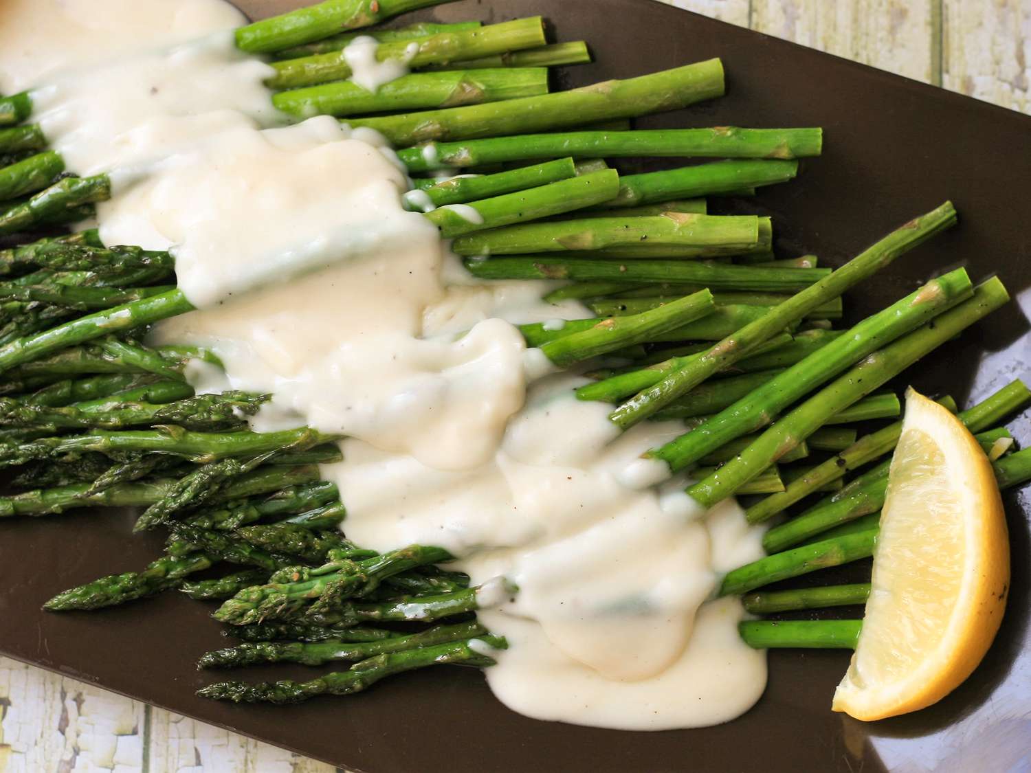 Roasted Asparagus with Garlic Parmesan Sauce