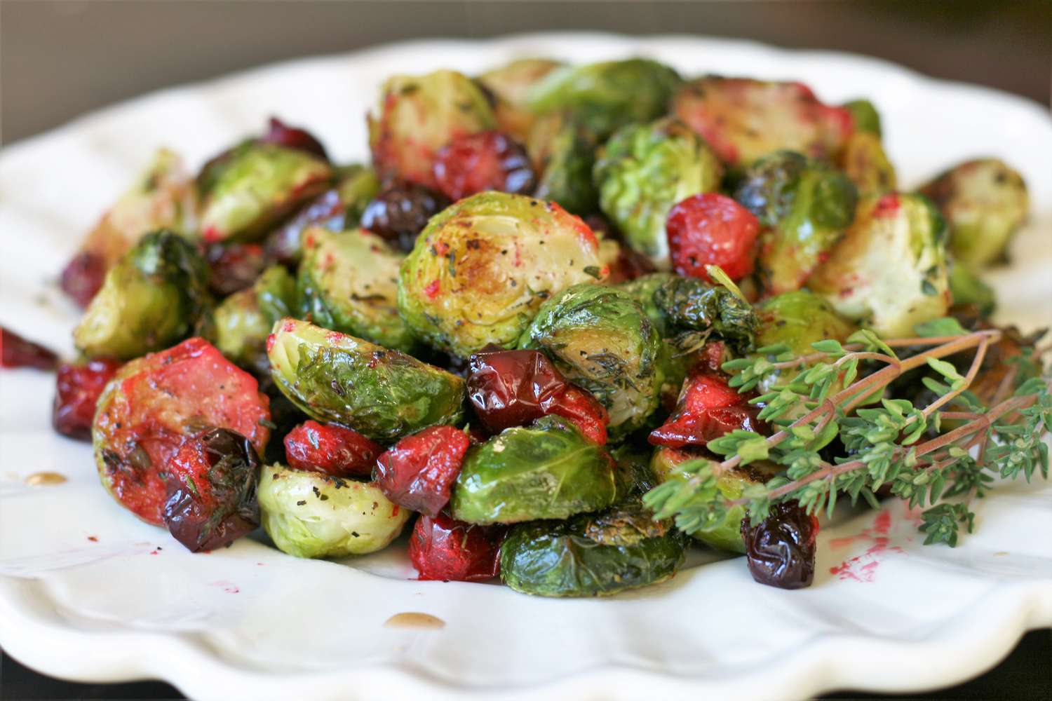 Roasted Brussels Sprouts with Cranberries