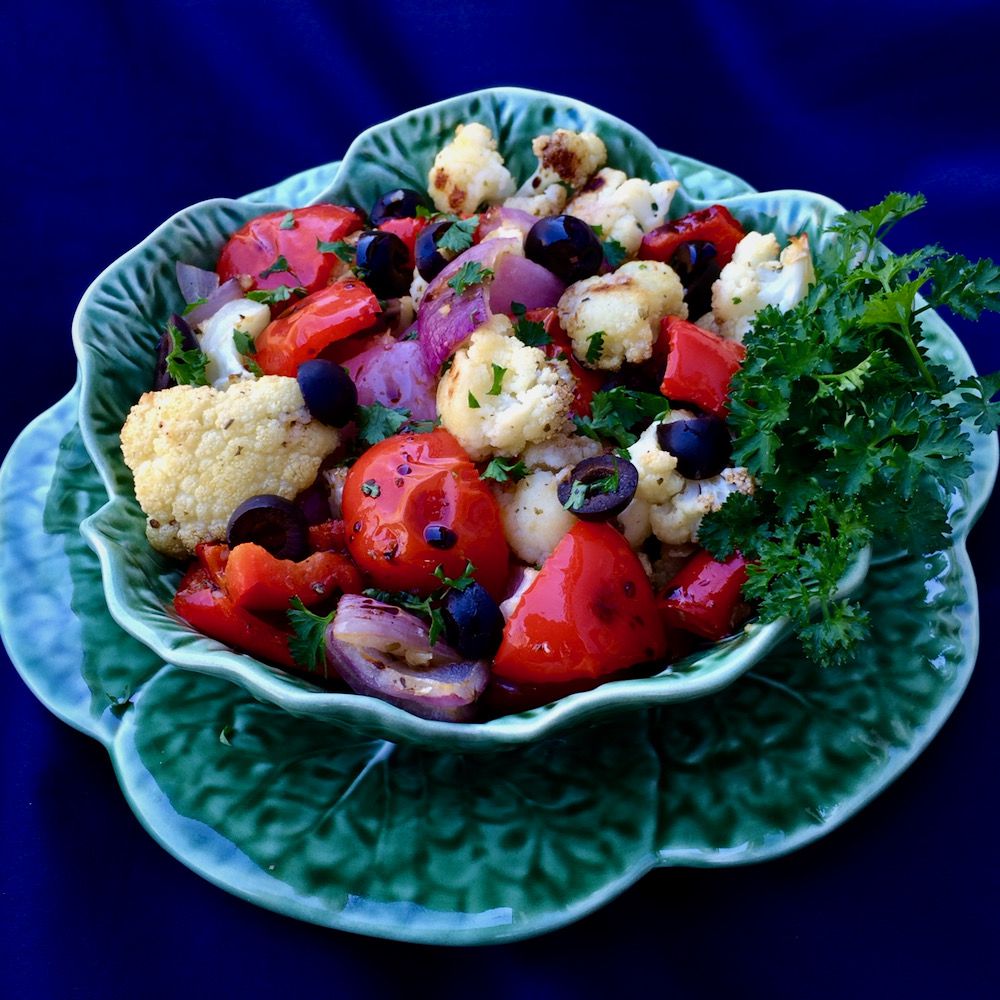 Roasted Cauliflower with Olives