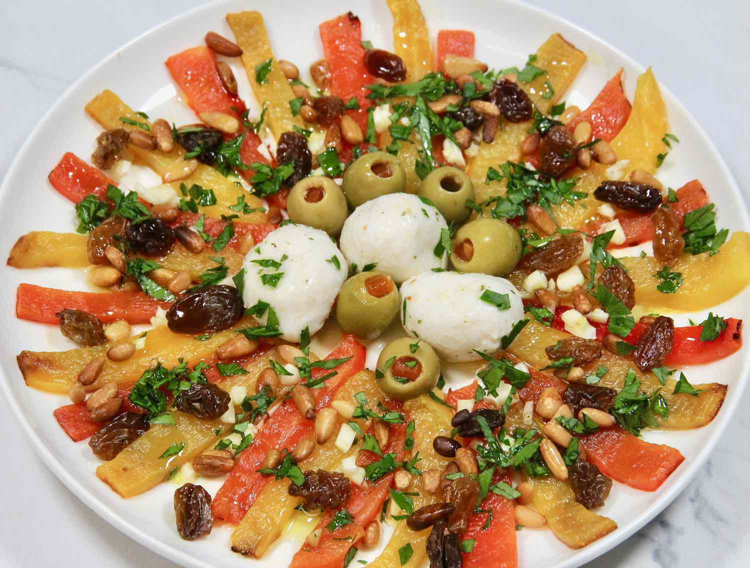 Roasted Peppers with Pine Nuts