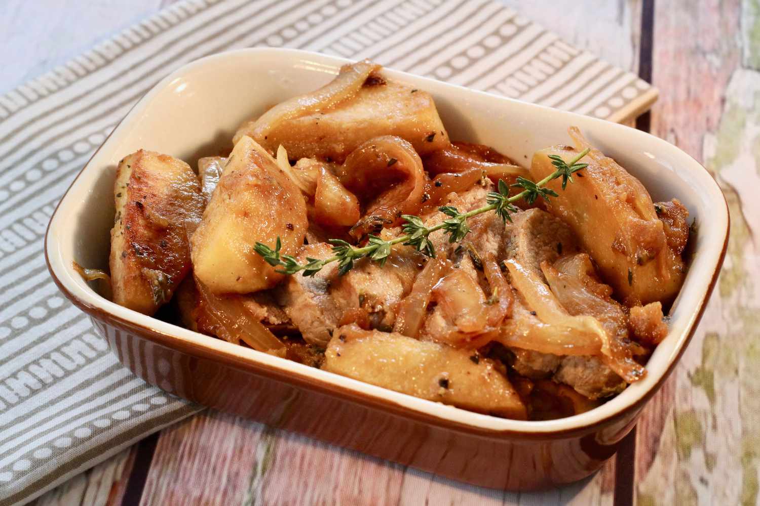 Roasted Pork Tenderloin with Apples and Onions