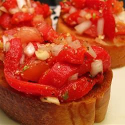 Roasted Red Pepper Bruschetta