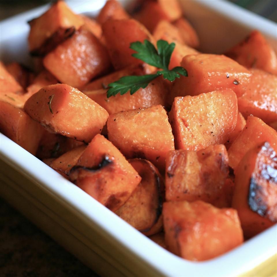 Roasted Sweet Potatoes with Honey and Rosemary