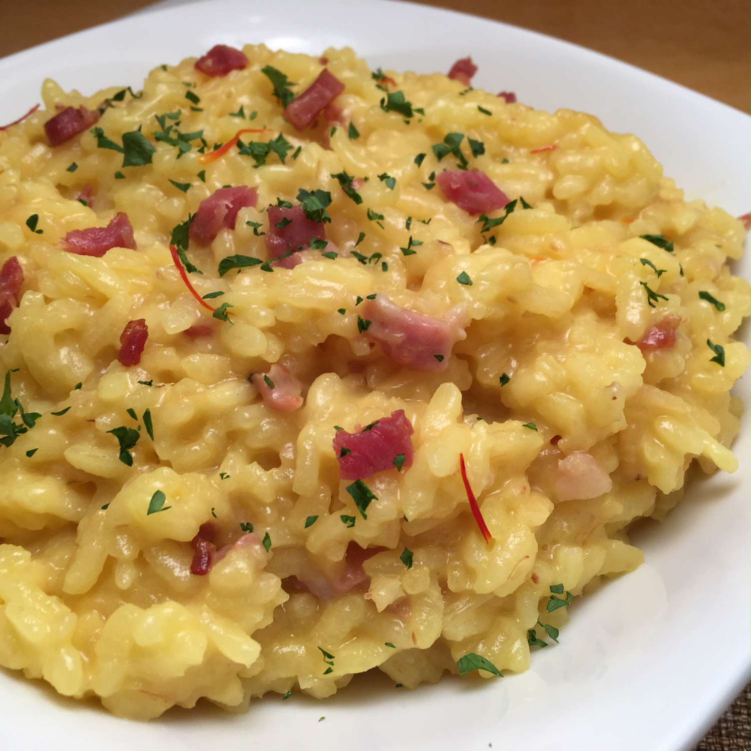 Saffron Risotto with Pancetta in Pressure Cooker