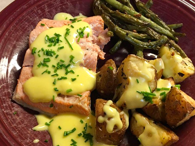 Salmon with Hollandaise and Sides