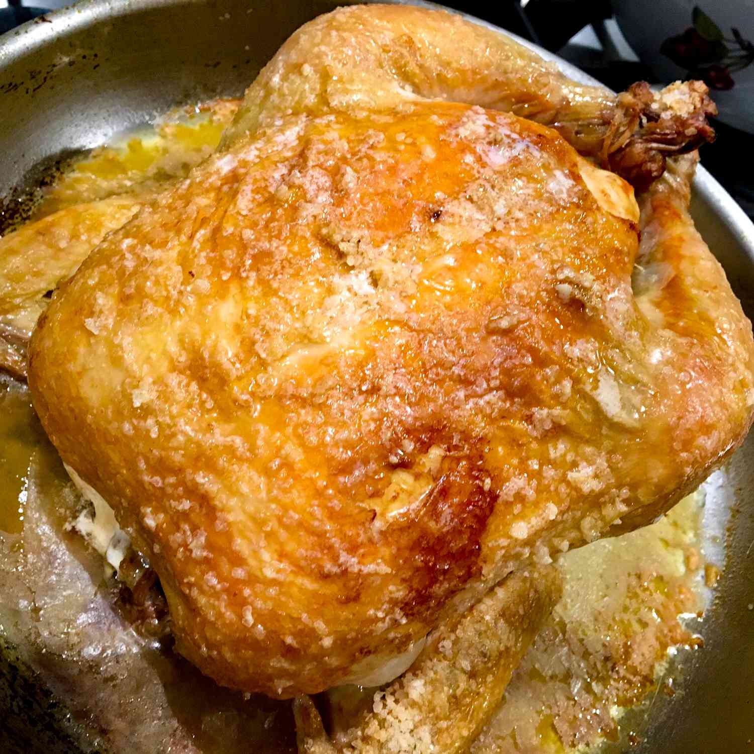 Salt-Crusted Roast Chicken with Thyme Butter Sauce