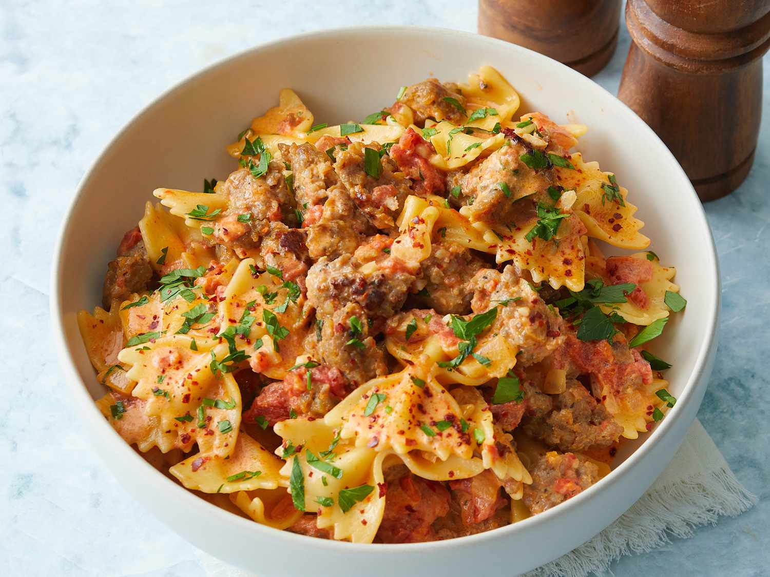 Sausage and Cream Bow Tie Pasta