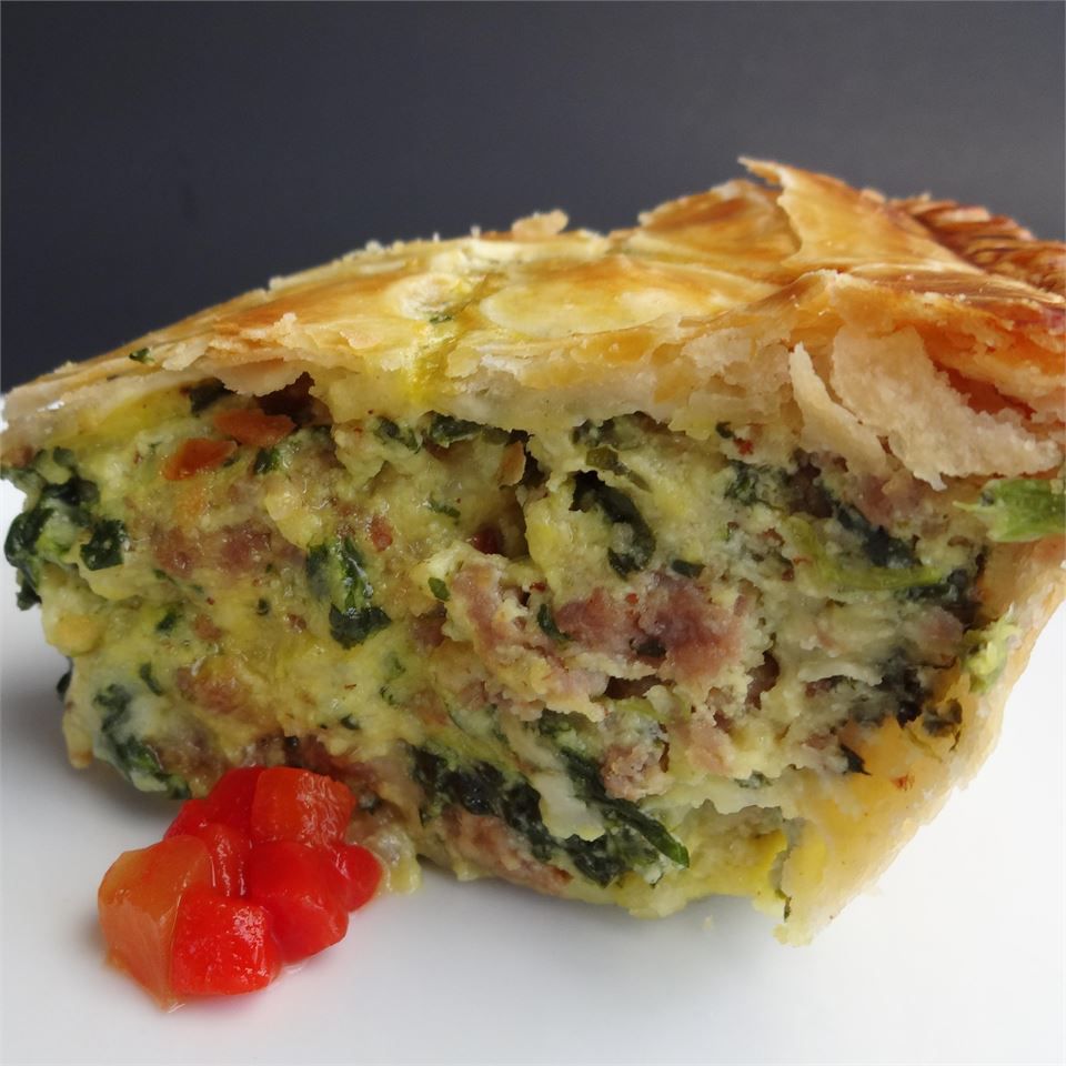 Sausage and Spinach Holiday Pie