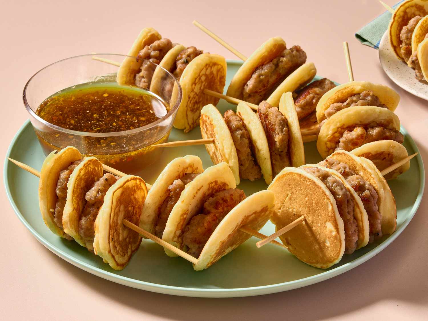 Sausage Pancake Skewers