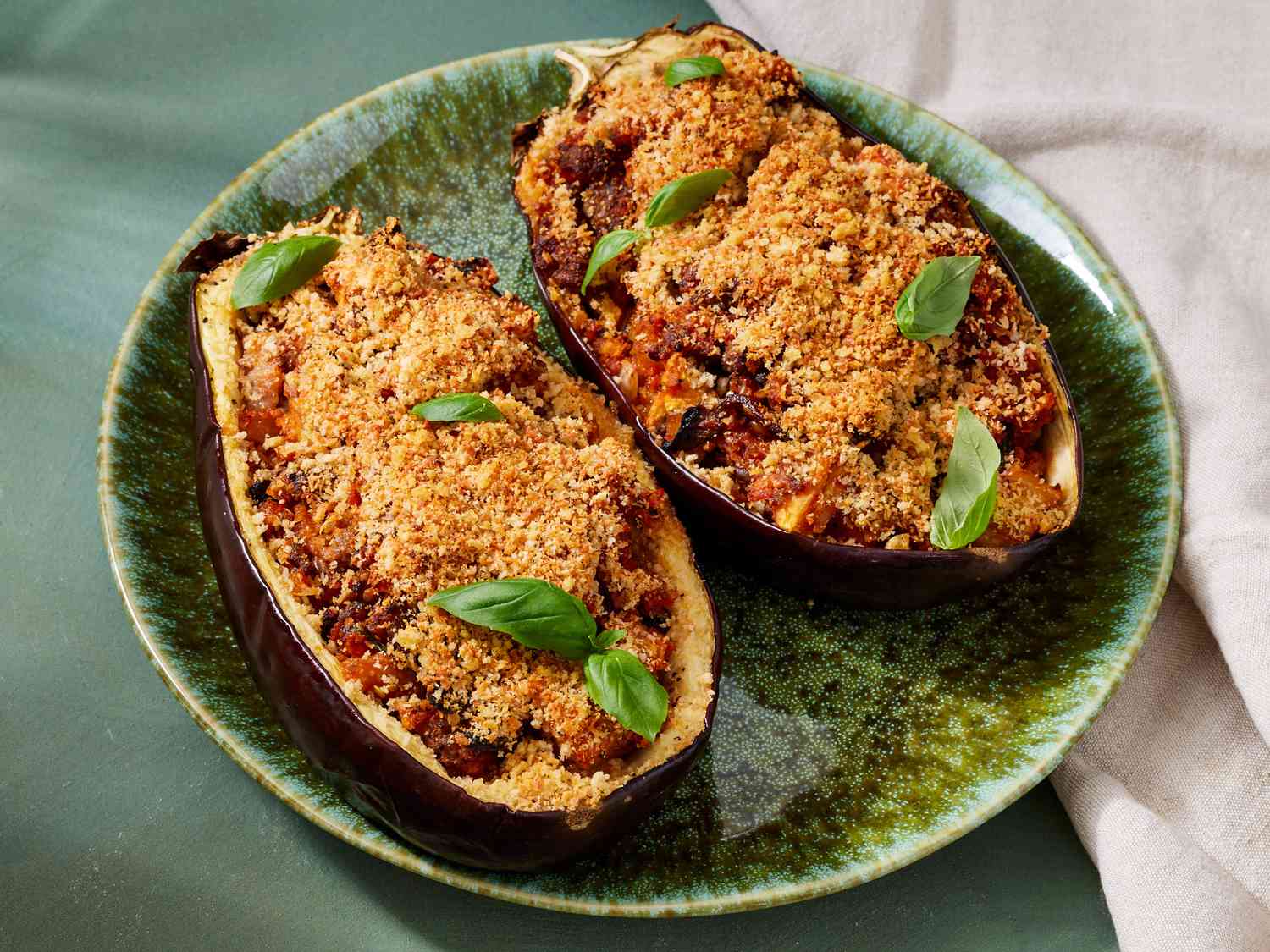 Sausage Stuffed Eggplant
