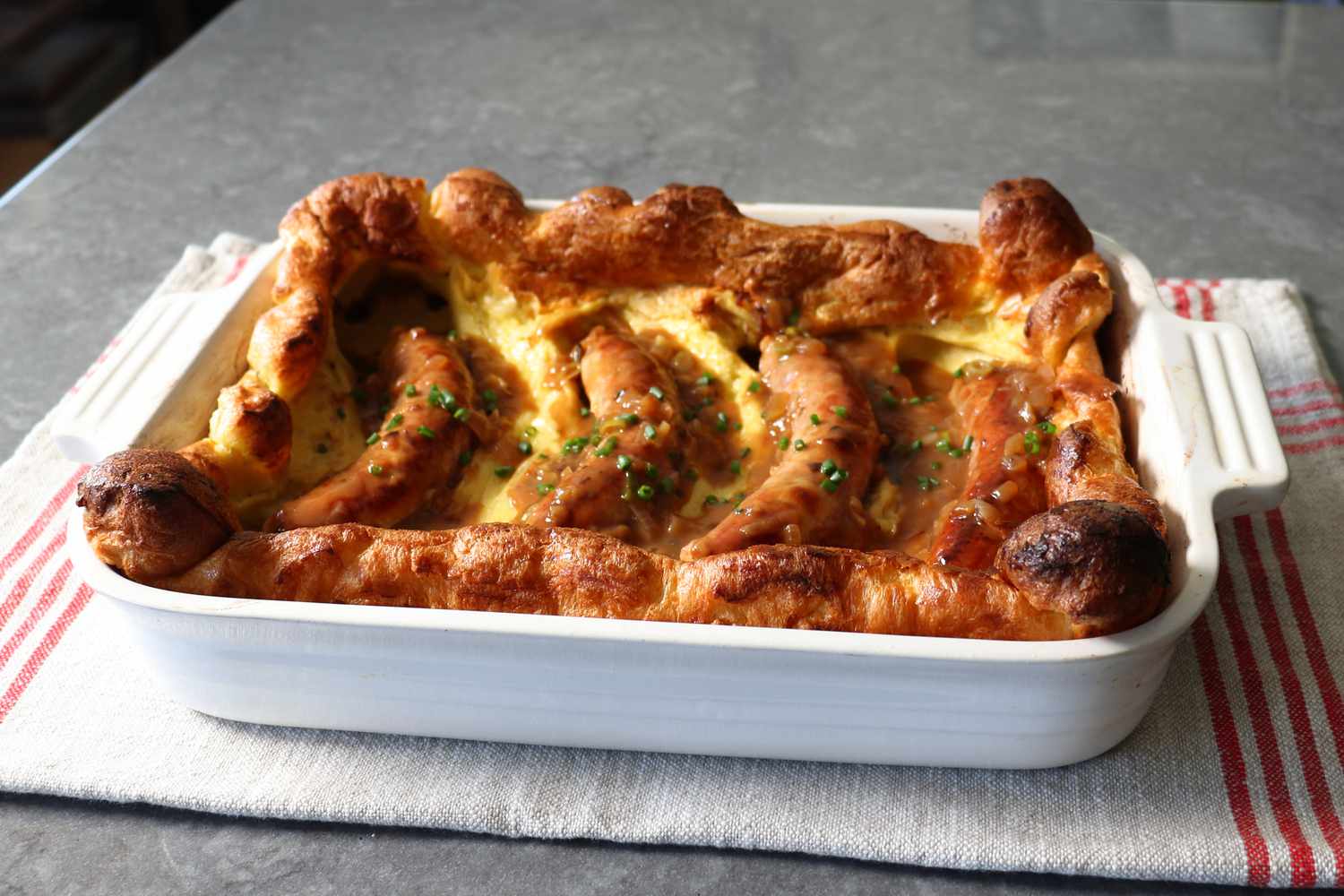 Sausages in Yorkshire Pudding