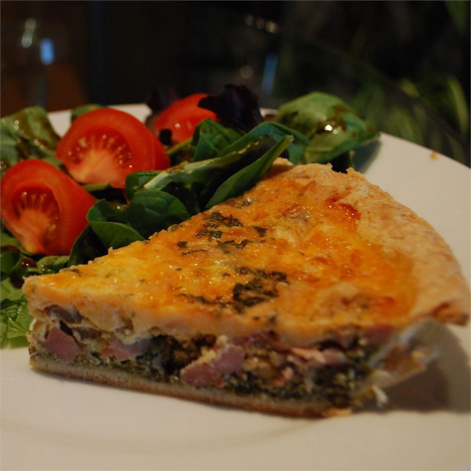 Savory Bacon and Ham Quiche