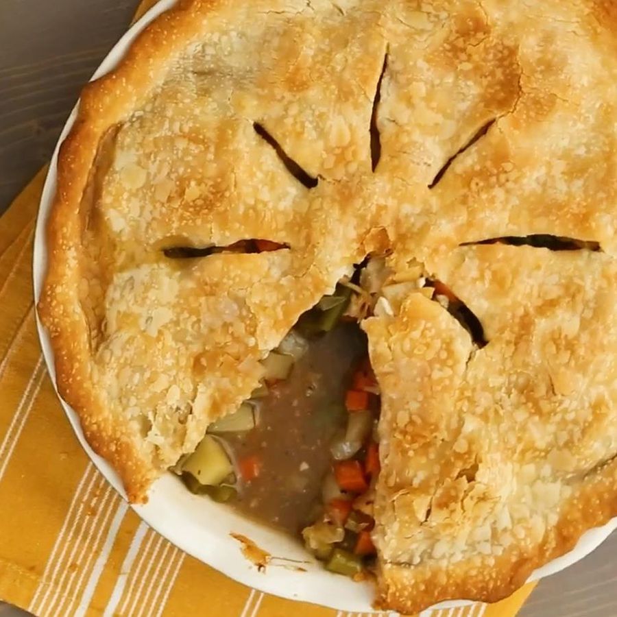 Savory Veggie Pot Pie with Mushrooms and Cauliflower