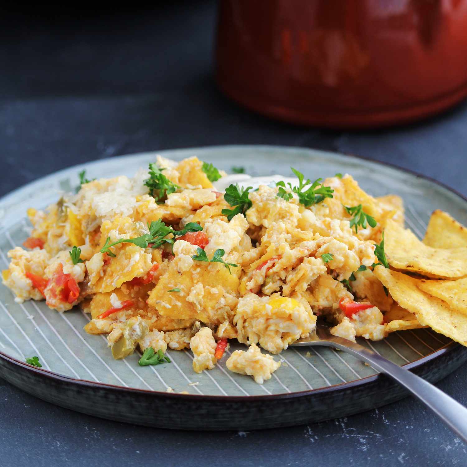 Scrambled Chilaquiles
