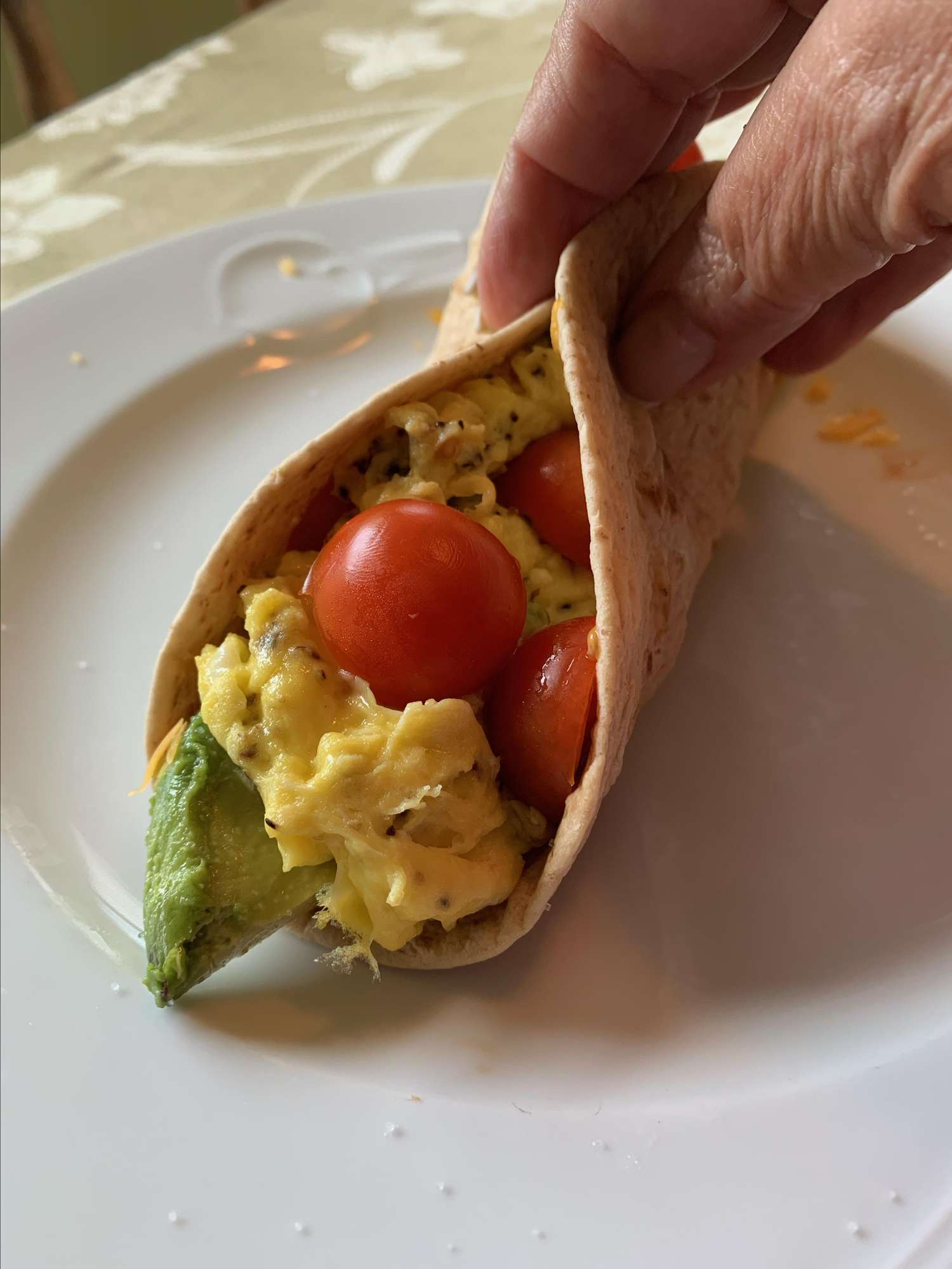 Scrambled Egg and Avocado Breakfast Burrito