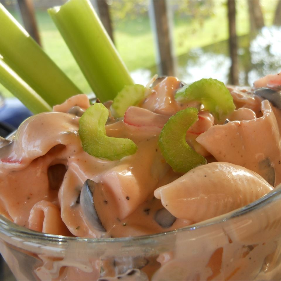 Seafood Pasta Salad with Crab and Olives