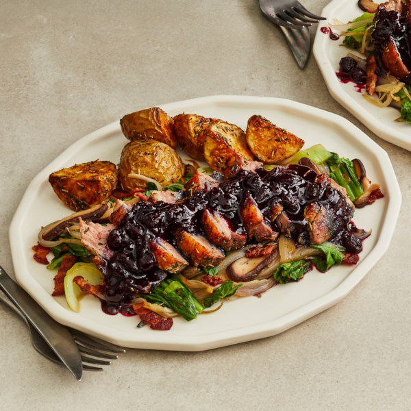 Seared Duck Breast with Blueberry Sauce