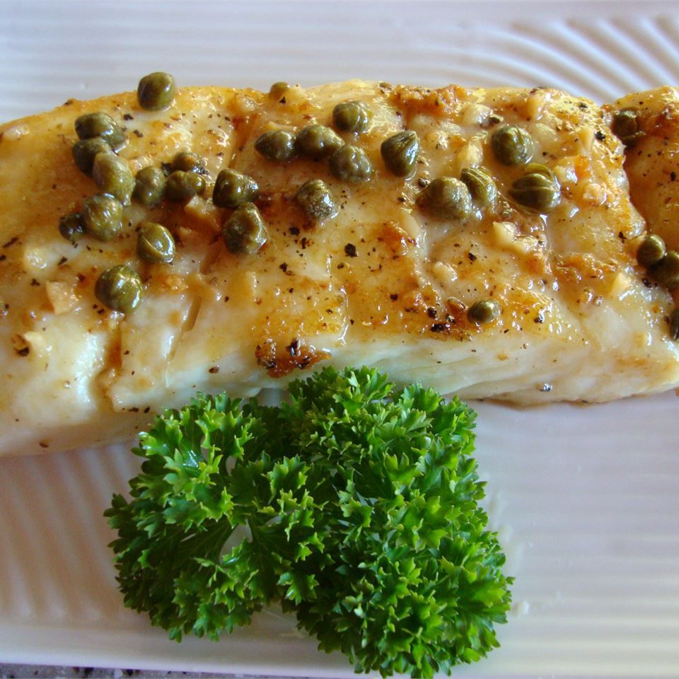 Seared Halibut with Lemon-Caper Sauce