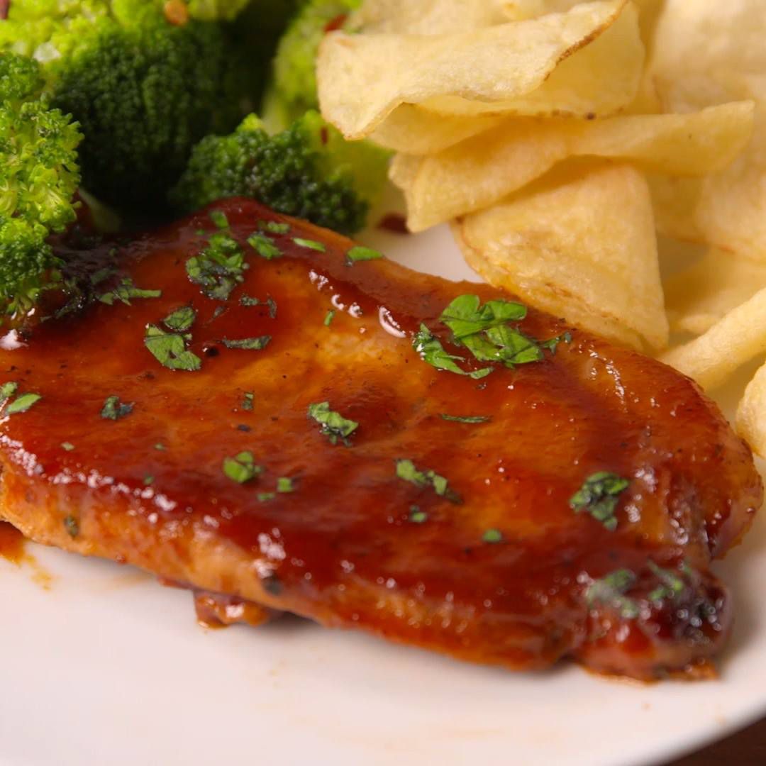 Seared Pork Chops with Sweet BBQ Sauce