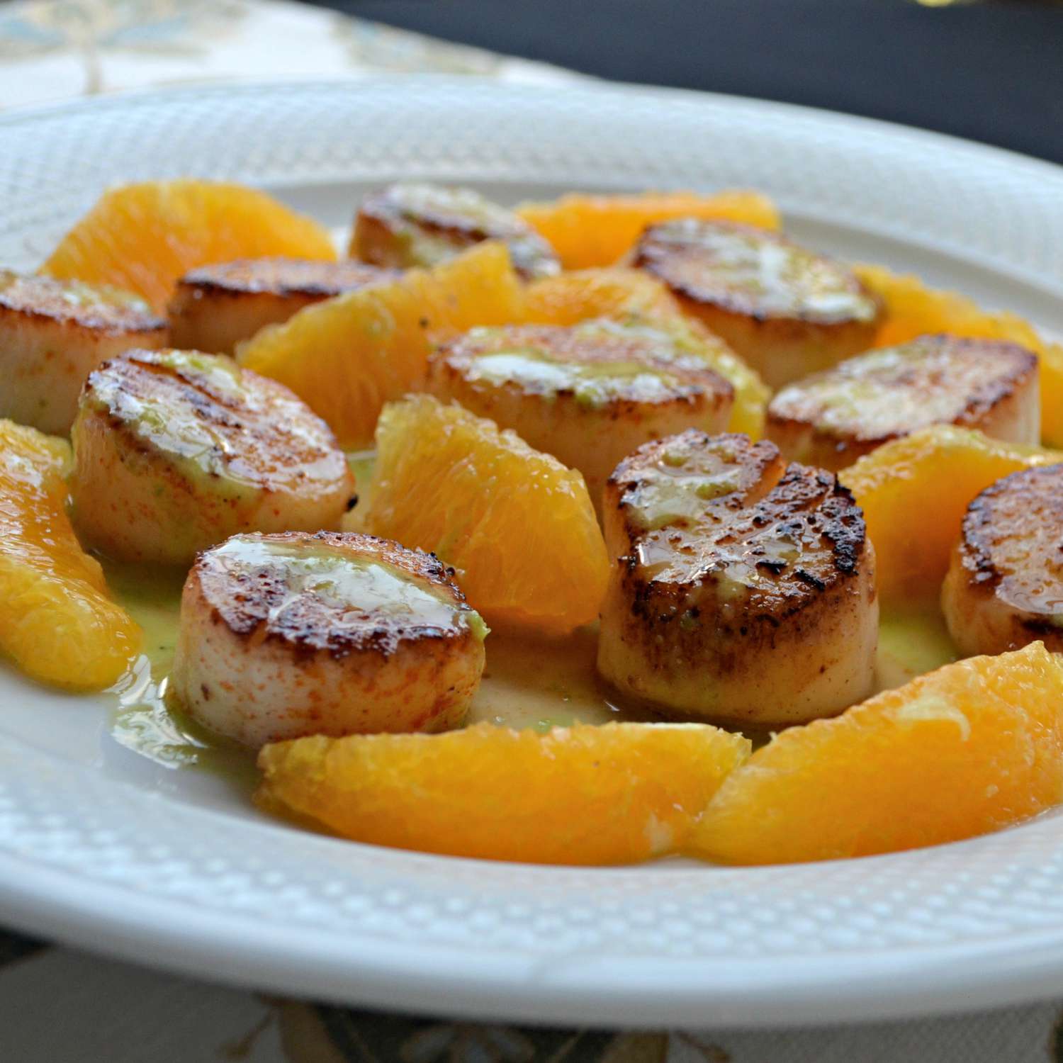 Seared Scallops with Spicy Jalapeño Vinaigrette