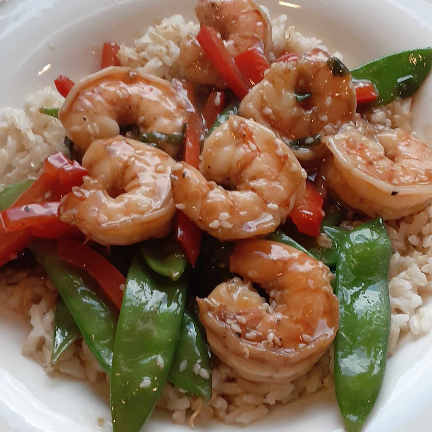 Sesame Shrimp Stir-Fry with Peppers