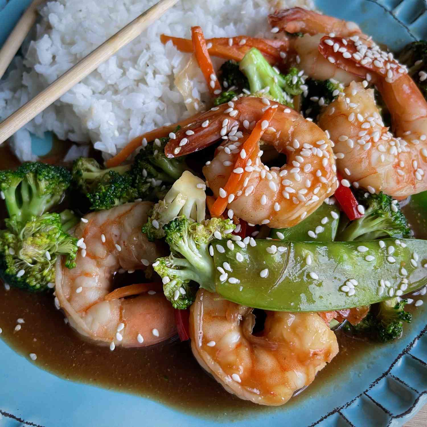 Shrimp and Broccoli Stir-Fry with Vegetables