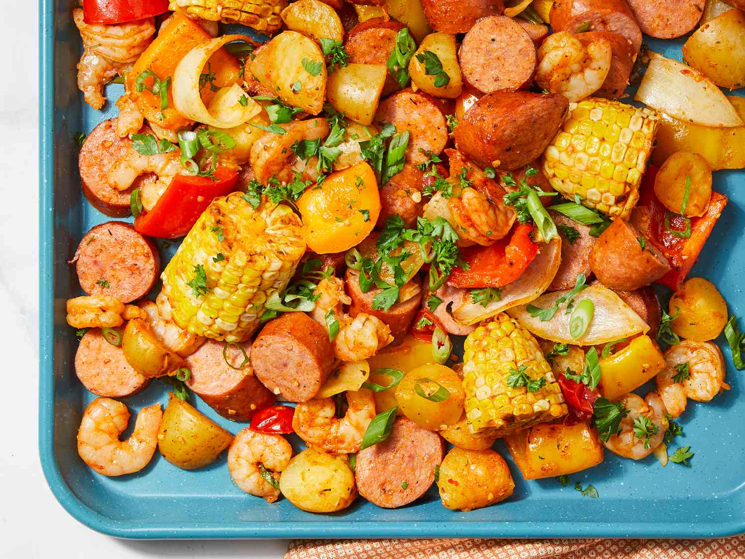 Shrimp and Sausage Sheet Pan Dinner
