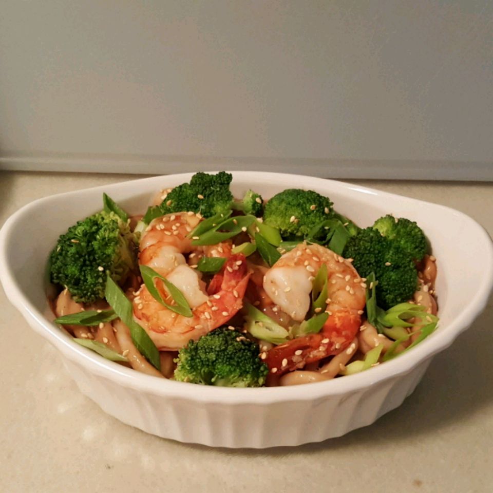 Shrimp Peanut Butter Udon Noodles