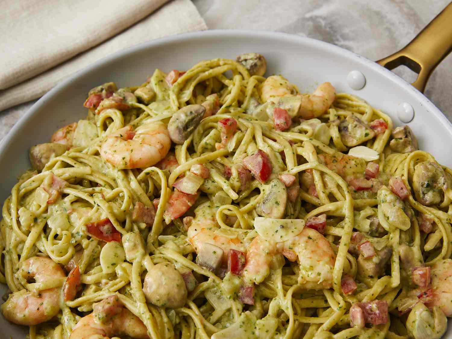 Shrimp Pesto Cream Sauce