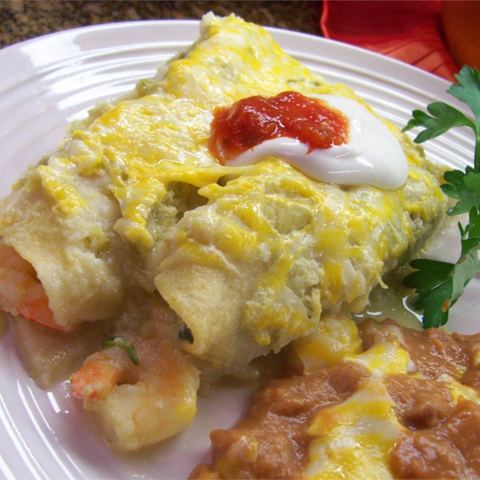 Shrimp Suizas Enchiladas