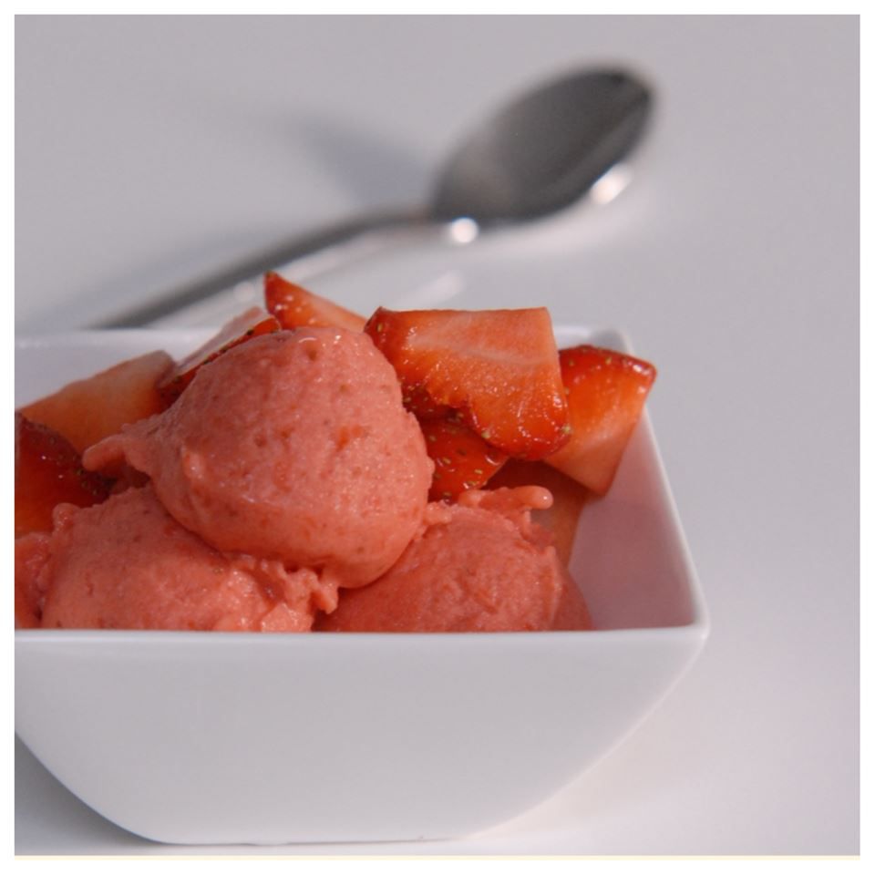 Silky Strawberry Sorbet