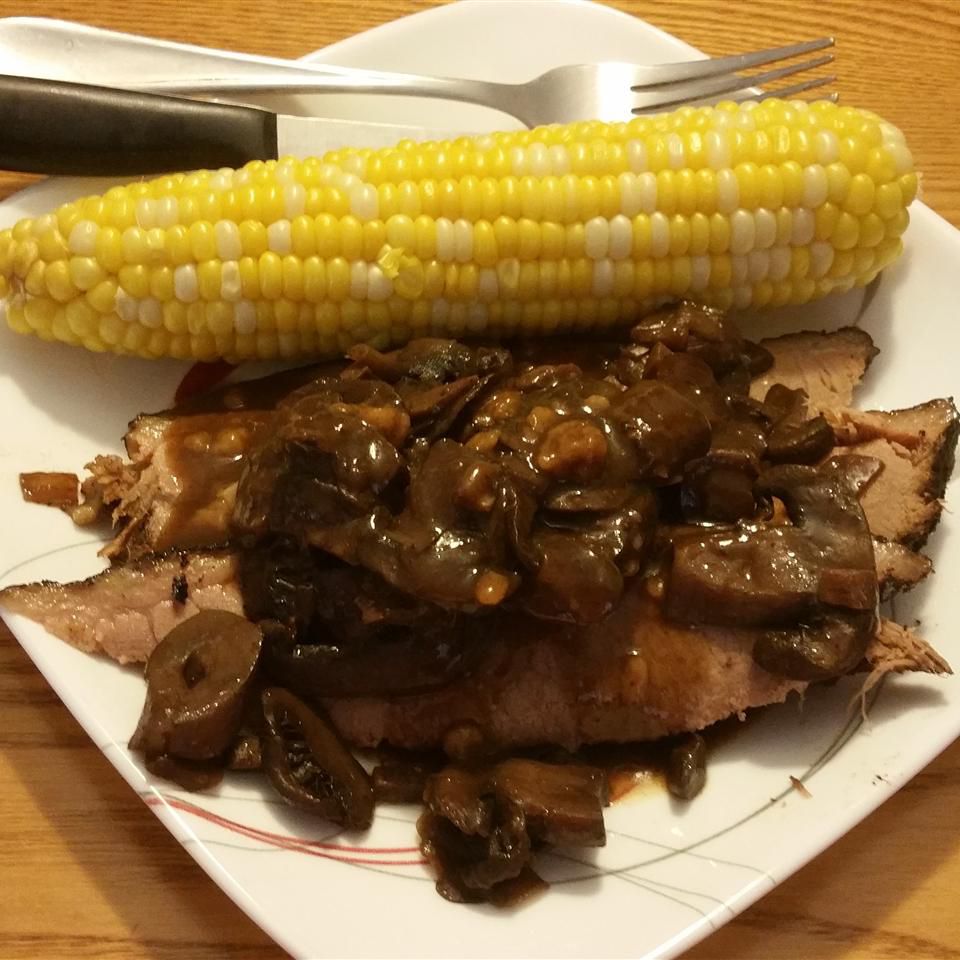 Slow-Cooked Beef Brisket with Mushrooms