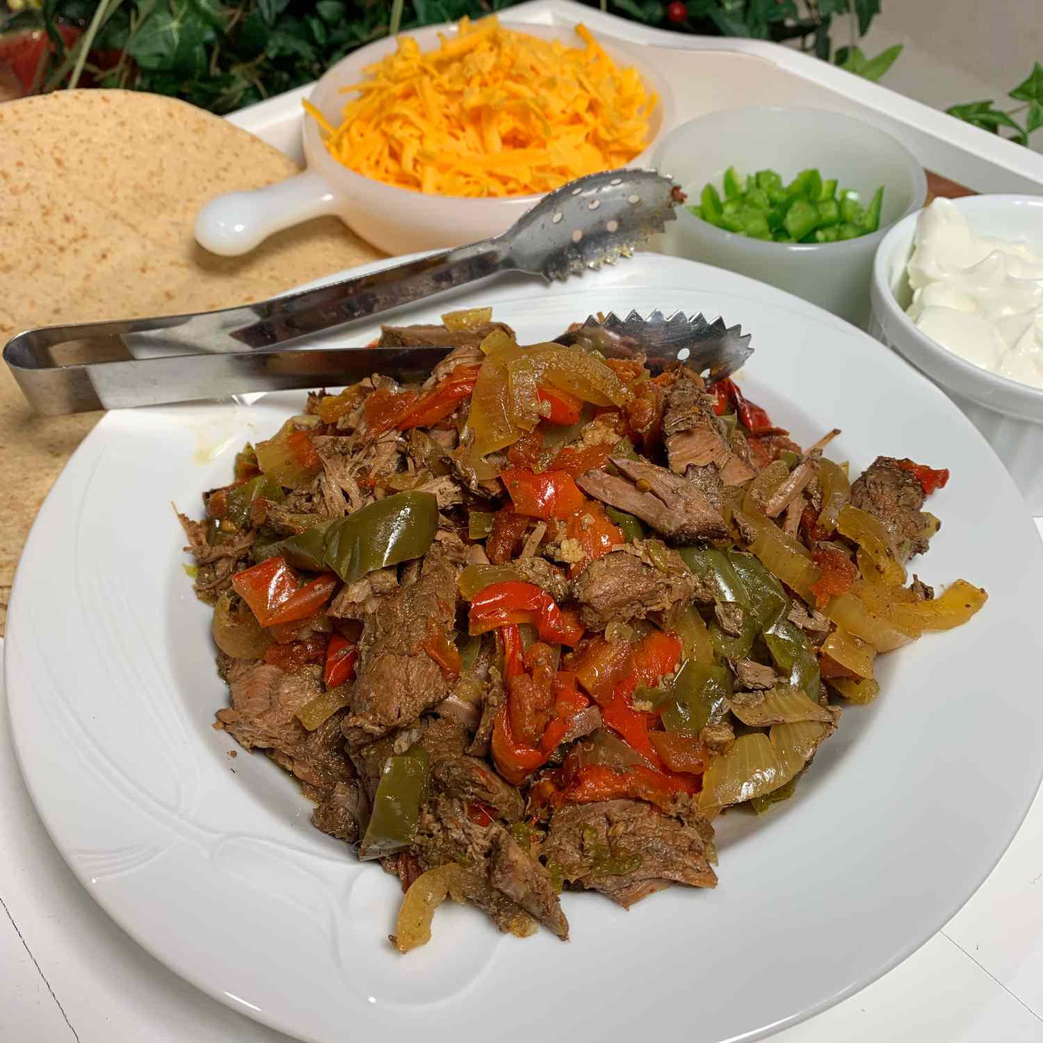 Slow-Cooked Flank Steak Fajitas with Peppers and Onions