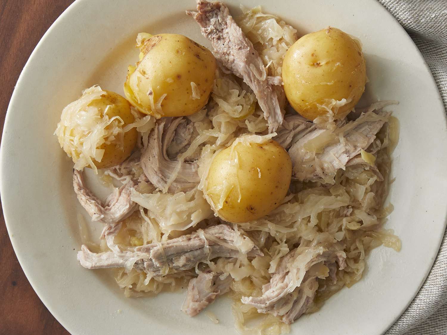 Slow Cooked Pork with Sauerkraut and Potatoes