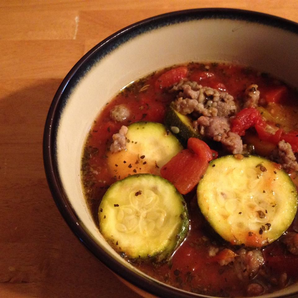 Slow-Cooked Zucchini and Sausage Soup