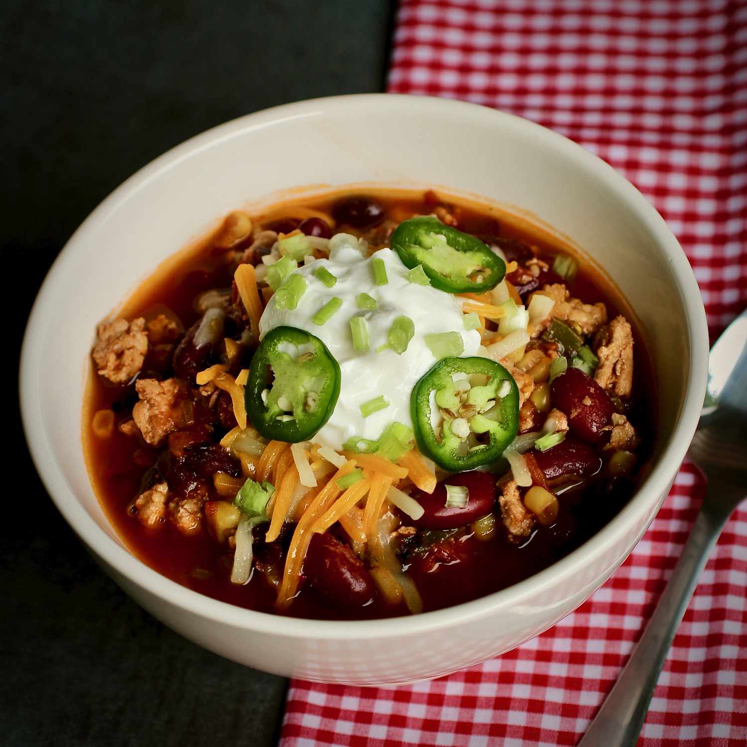 Slow Cooker Chicken Chili with Beans and Corn