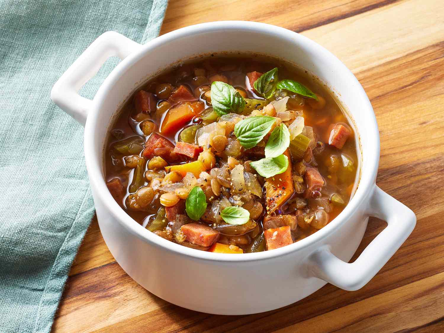 Slow Cooker Ham and Lentil Soup